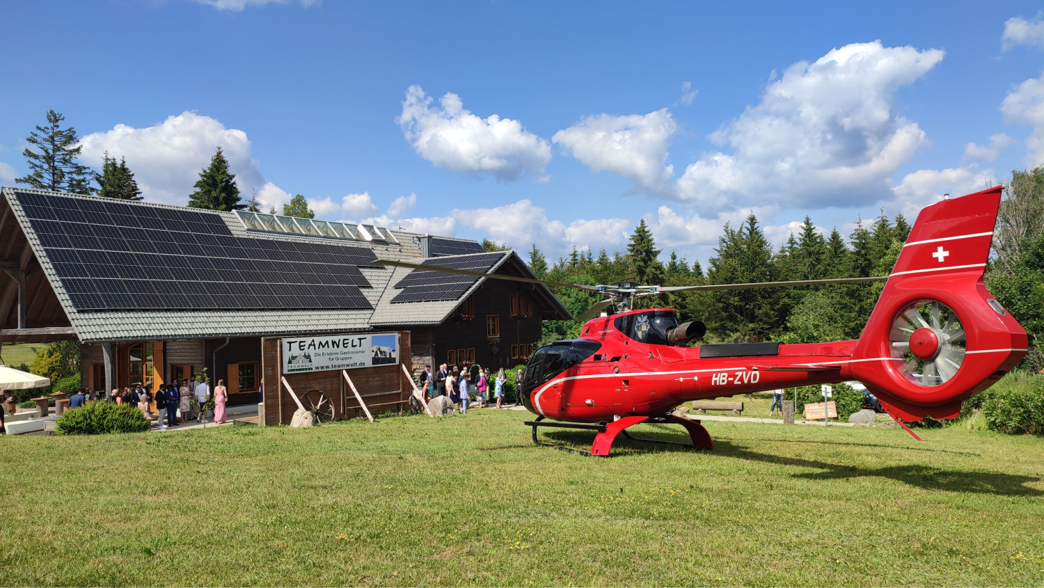 Helikopter Hochzeitsfeier