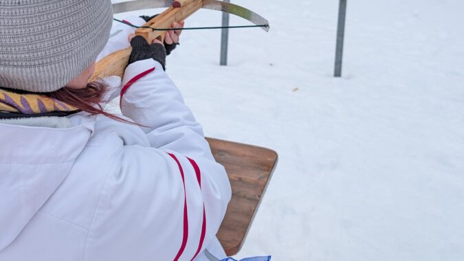 Korkenarmbrust-Schießen